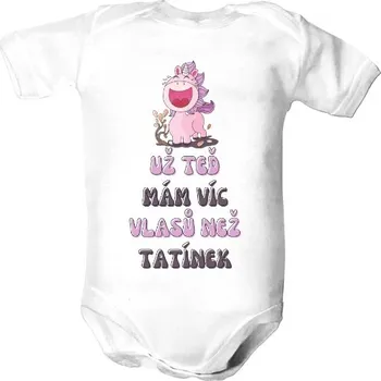 Kojenecké oblečení Dětské body s potiskem Už teď mám víc vlasů, než tatínek dětské