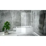 Asymetrická vana ESTE, Bez nožiček, 150 × 75 cm, Pravé VANEST15P