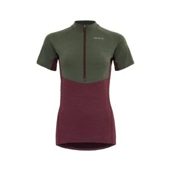 Dámské tričko Devold Standal Merino Tee Zip Neck Women 740A Beetroot fialová XS