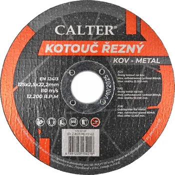 Řezný kotouč Řezný kotouč CALTER®, 125 x 2,5 x 22,2 mm