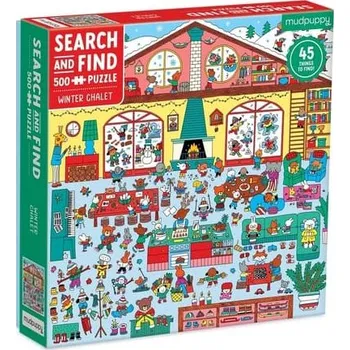 Puzzle Mudpuppy Puzzle Zimní chata 500 dílků