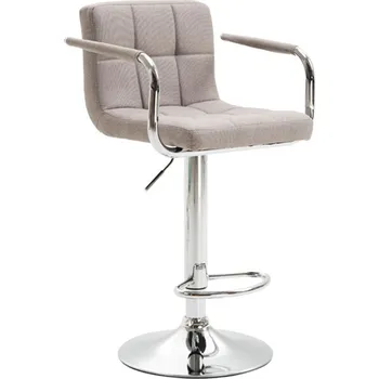 Barová židle Barová židle, šedohnědá taupe látka / chrom, LEORA 2 NEW