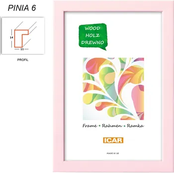 Digitální fotorámeček Rámeček dřevěný Icar PINIA 06 18x24 světle růžový