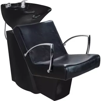 Kadeřnické křeslo Kadeřnický mycí box SOUL - lesklá černá
