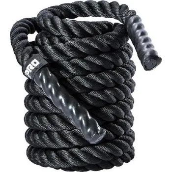 Posilovací lano Lano na cvičení LivePro Battle Rope 3,8 cm x 12 m - 10 kg černá