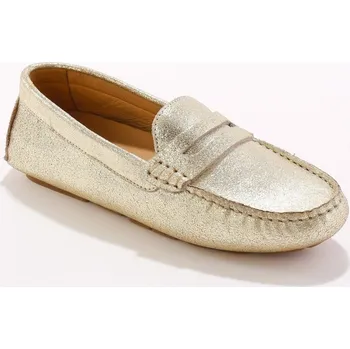 Dámské mokasíny Kožené mokasíny zlatavá 41