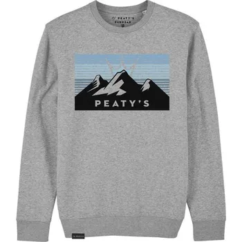 Pánská mikina PEATYS Mikina PEATY'S PUBWEAR CREW MIKINA - 3 PEAKS SUNRISE / HEATHER GREY - S