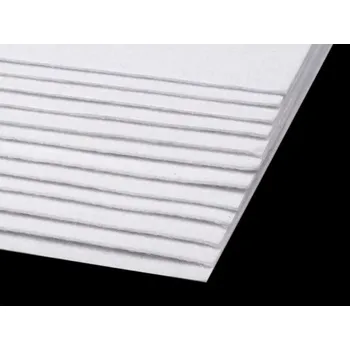 Látková dekorativní plsť / filc 20x30 cm Bílá