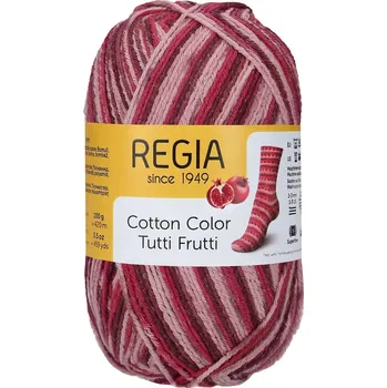 Příze Regia 4-Ply Cotton Color 02422 Granátové jablko (Ponožková pžíze bavlněná Regia 4-Ply Cotton Color 02422 pomegranate color)