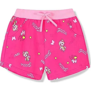 Dívčí kraťasy DÍVČÍ KRAŤASY S JEDNOROŽCEM FS6720 Velikost: 98, Barva: Růžová