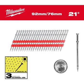 Hřebík MILWAUKEE Duplex hřebíky 21° kulatá hlava 92mm/76mm, 2000ks
