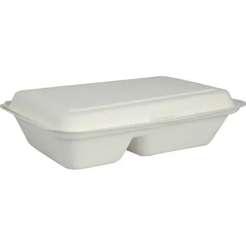 Jednorázové nádobí Bio produkty Bio menu box z cukrové třtiny 2-dílný (cena za 100ks)