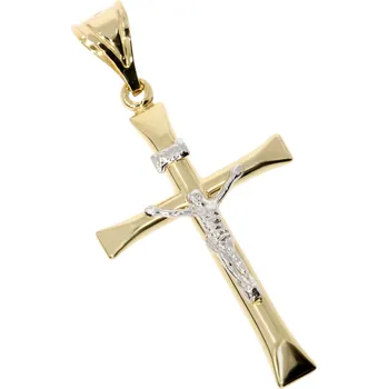Přívěsek Zlatnictví Helios Zlatý kombinovaný kříž
