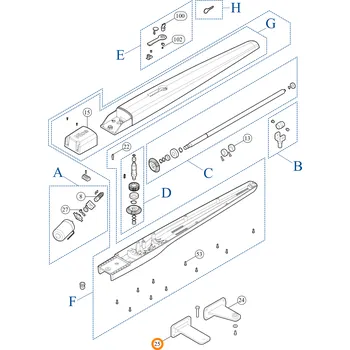 Pohon brány Nice PMD1642.4610 zadní konzola pro TOONA