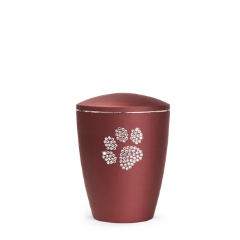 Smuteční dekorace Zvířecí urna Elegance Paw - Rubín 0,5l