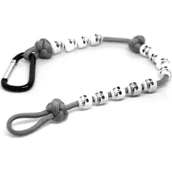 Cordell paracord přívěsek krokoměr - Barva Hnědá, Barva lebek Slonovina