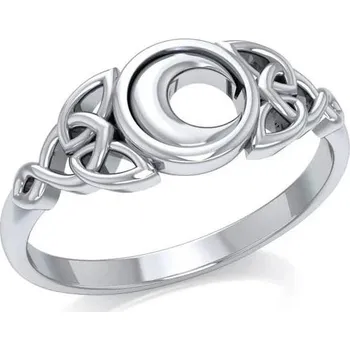 Prsten Stříbrný keltský prsten s půlměsícem - 10 (EU: 62-64)