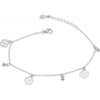 Náramek Stříbrný náramek se čtyřlístky 17-21 cm STNA0735F