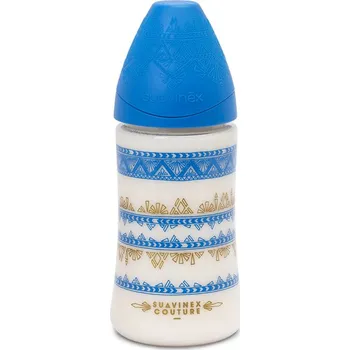 Kojenecká láhev Suavinex Láhev Premium Couture 270ml silikon tmavě modrá