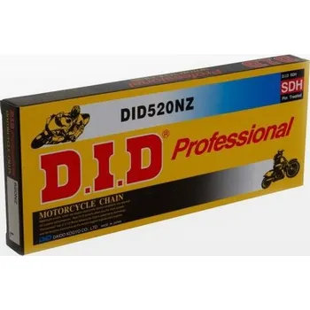 Řetězová sada pro motocykl Řetěz DID 520 NZ, bezkroužkový, zesílený, ocelový, 116 článků