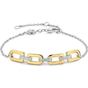 Náramek Náramek TI SENTO se zirkony a zlacenými články 23032ZY