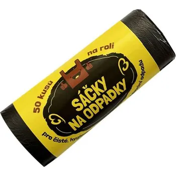 Pytle na odpadky sáček do koše 500x600 mm, 6my, 30l - černý (50 ks/role)