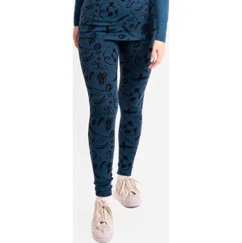 Dámské legíny Dámské merino legíny Nature, Petrolejová, Kresba Velikost: L