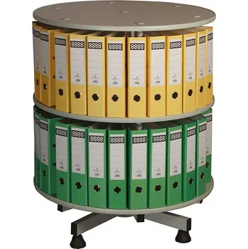 Policová skříň Archivační otočná skříň - 2 patra / dekor šedý