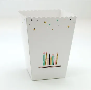 Party nádobí Krabička na popcorn - svíčky - 1ks