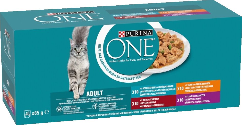 Purina ONE 40 x 85g Adult minifiletky s jehněčím/kuřecím/rybami/hovězím ve šťávě
