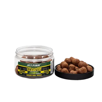 Boilies Jet Fish Vyvážené Boosterované Dumbles Legend Range Kořeněný Tuňák Broskev 200ml Průměr: 12mm, Objem: 200ml