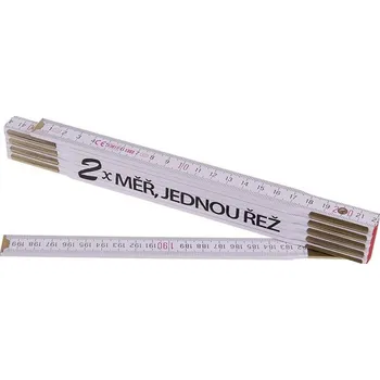 metr Levior Metr skládací 2m 2X MĚŘ (PROFI,bílý,dřevo)