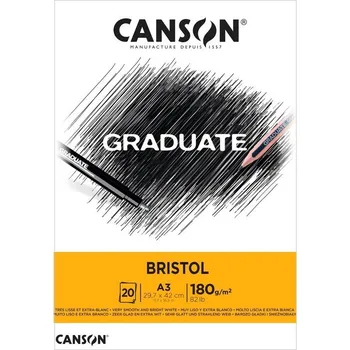 Blok CANSON Graduate Bristol A3, 20 listů 180g