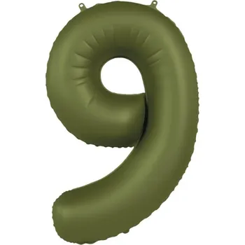 Balónek Foliová číslice - saténově olivová 9 - 86 cm