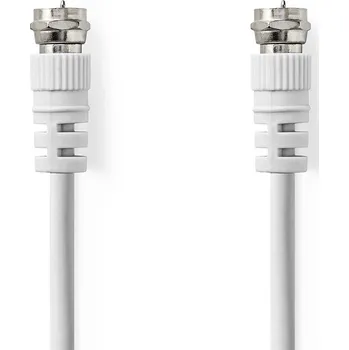 Anténní kabel NEDIS Satelitní a anténní kabel | F Zástrčka | F Zástrčka | Poniklované | 75 Ohm | Dvojité Stínění | 5.00 m | Kulatý | PVC | Bílá | Box