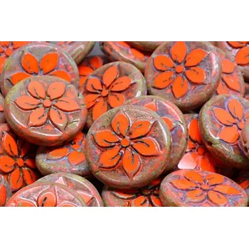 Korálek Ploškovaná kytička 18x18 mm č. 38