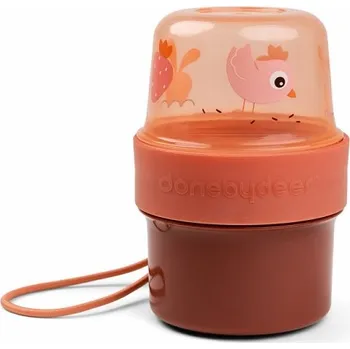 Svačinový box DONE BY DEER zásobník na svačinu TO GO BIRDEE vel. S Papaya DOPRODEJ!