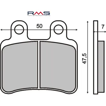 Brzdová destička Brzdové destičky RMS 225102810 organické YAMAHA XT 125 X 2005-2011