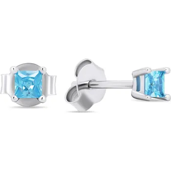 Náušnice Brilio Silver Stříbrné náušnice pecky se světle modrými zirkony EA592WAQ + 2 měsíce na vrácení zboží