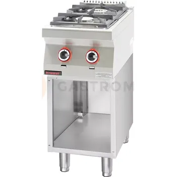 Nerezový dřez Plynový sporák 2-hořákový na otevřeném podstavci | KROMET, 700.KG-2.S