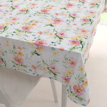 ubrus Bavlněný obdélníkový ubrus Sandra SA-283 Havajské květy 100x140 cm