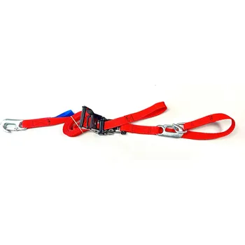 Upínací popruh Kurta s ráčnou a karabinami k upevnění motorky 25S-2-DR-KHF, délka kompletu 2,5 m, barva černá