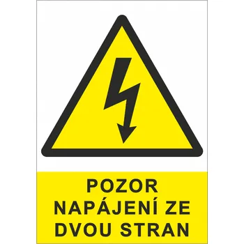 SAPRO FVE Nálepka "Pozor napájení ze dvou stran" A8 FVE0199A01