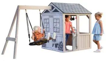 Dětský domeček KidKraft Savannah Swing domeček s houpačkou přírodní/šedý