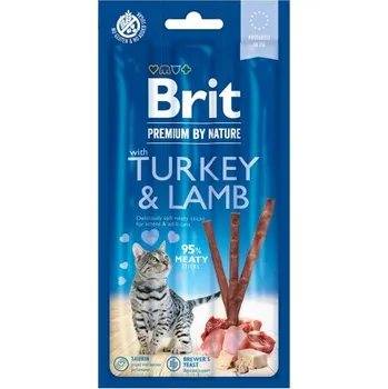 Pamlsek pro kočku Brit Premium Cat by Nature Turkey & Lamb 3ks
