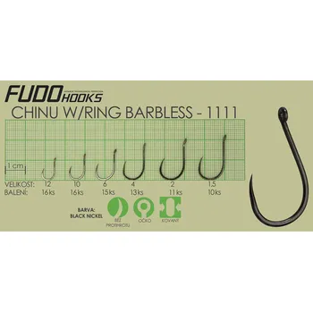 Rybářský háček Fudo Chinu Ringed Barbless 8 (bal.16ks)