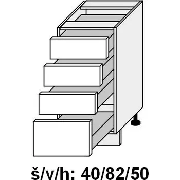 Kuchyňská skříňka kuchyňská skříňka dolní SIGNUM BÍLÁ D4A/40 - bílá alpská