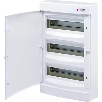 Rozvaděč ECT36PO Rozvodnice plastová na omítku, bílá dvířka, IP40, 3Ř, 36M, ETI