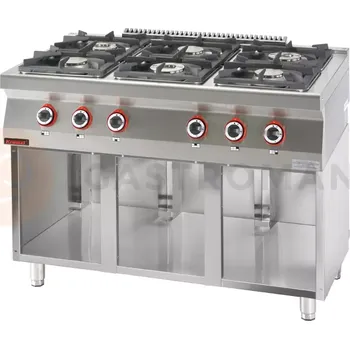 Sporák Plynový sporák 6-hořákový na otevřeném podstavci | KROMET, 700.KG-6.S