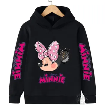 Chlapecký svetr Dívčí mikina s kapucí Minnie Mouse Barva: Černá, Velikost: 160/13-14 let